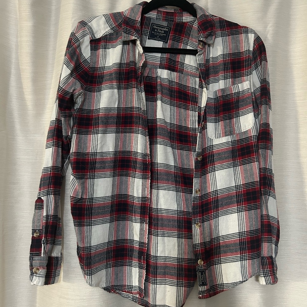 Abercrombie & Fitch Classic Red and Black Plaid Shirt